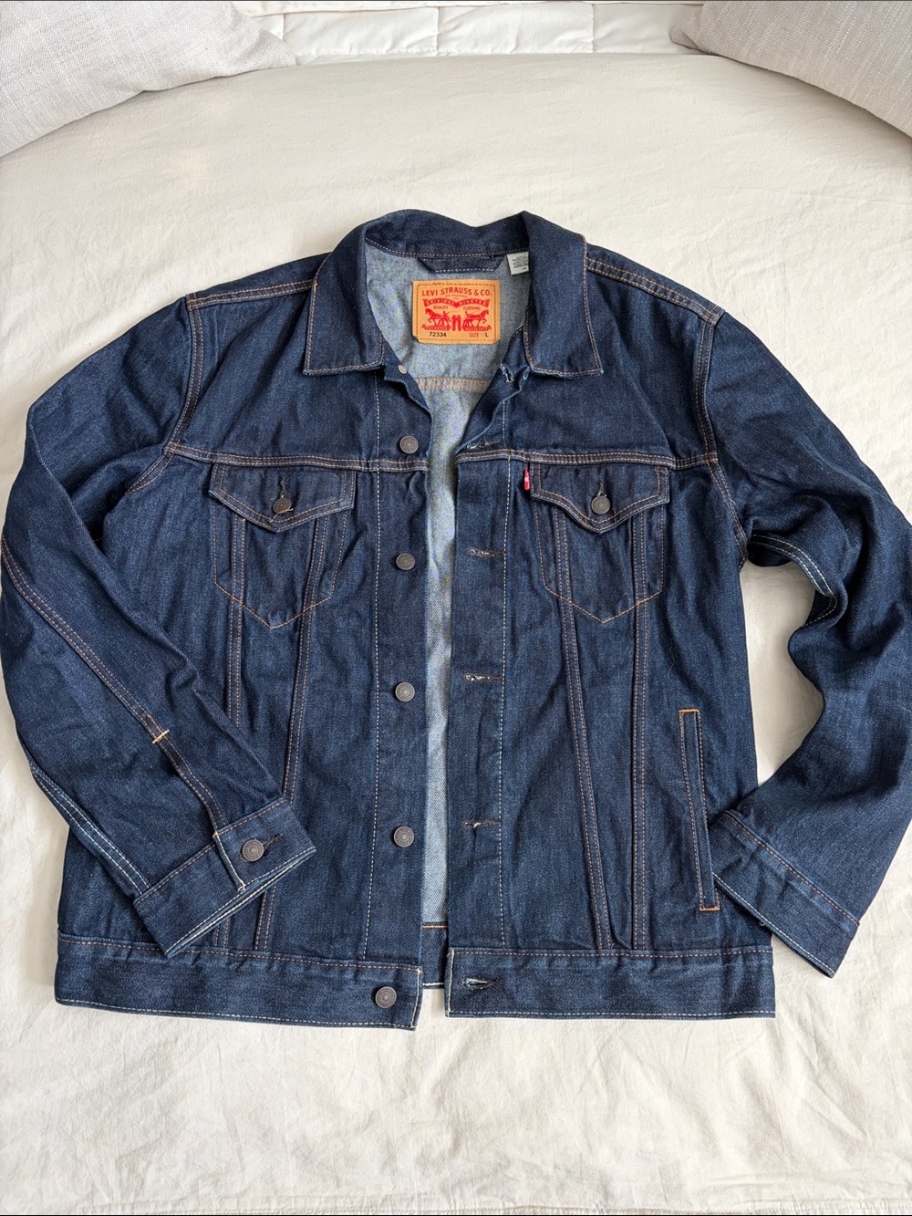 Levi's Men's Dark Blue Denim Trucker Jacket - sz L